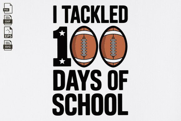 100 Days of School Football SVG, Teacher