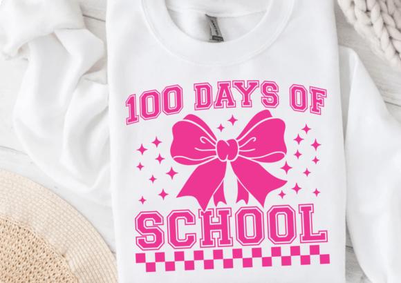 100 Days of School Svg Coquette Bow Png