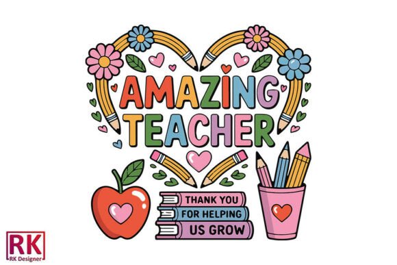 AMAZING TEACHER Cute Boho Teacher Svg Graphics