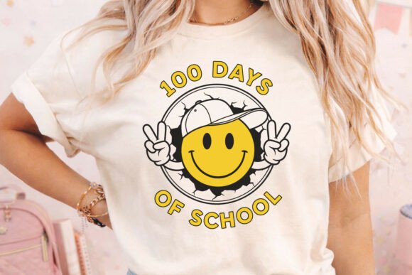 Cool Smiley Face 100 Days of School SVG