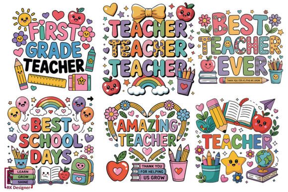Cute Boho Teacher Svg Bundle: Graphics and Crafts