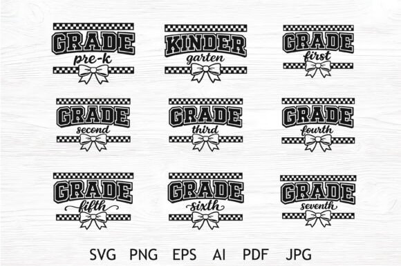 Grade Level School Bow SVG Bundle: Graphics and Crafts for Real Publishing