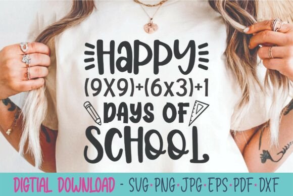 Happy 100 Days of School SVG - Math SVG