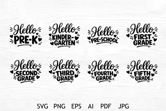 Hello School Grade SVG Bundle