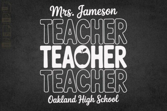 Personalized Teacher SVG, School Name: Graphics & Crafts for Digital Publishing