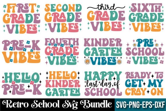 Retro School SVG Design Bundle for Graphics and Crafts