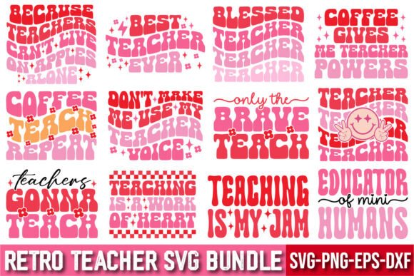 Retro Teacher SVG Bundle for Crafts and Graphics