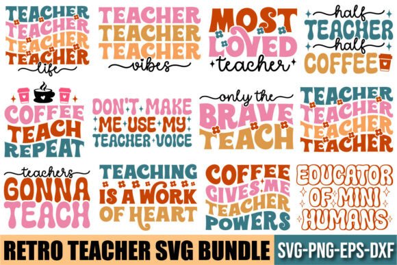Retro Teacher SVG Bundle: Graphics for Crafts