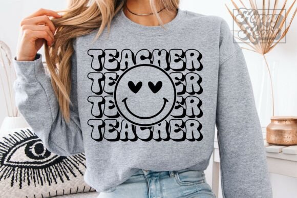 Retro Teacher SVG PNG Happy Face