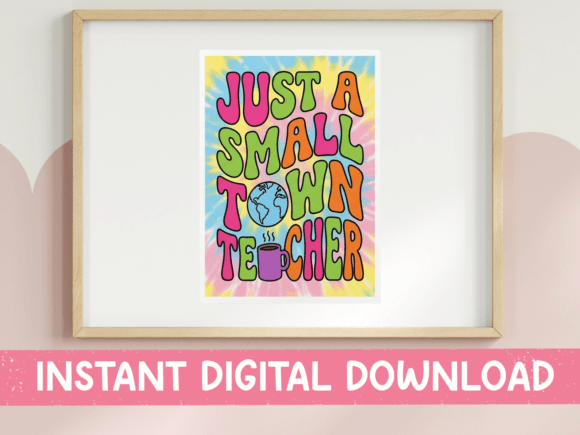 Small Town Teacher Groovy SVG