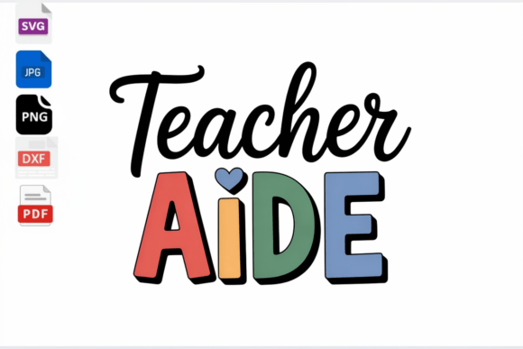 Teacher Aide SVG Colorful Retro Design