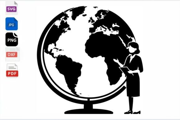 Teacher Globe SVG PNG DXF PDF Clip Art