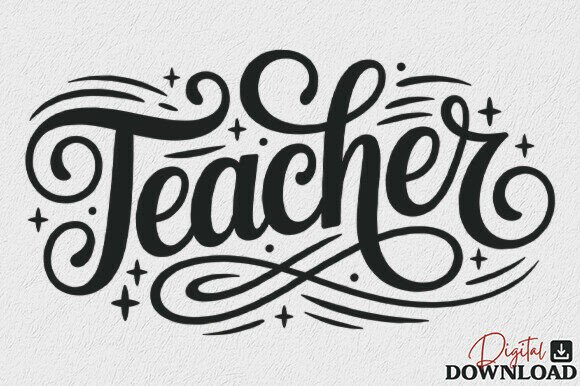 Teacher Typography SVG for Crafts and Graphics
